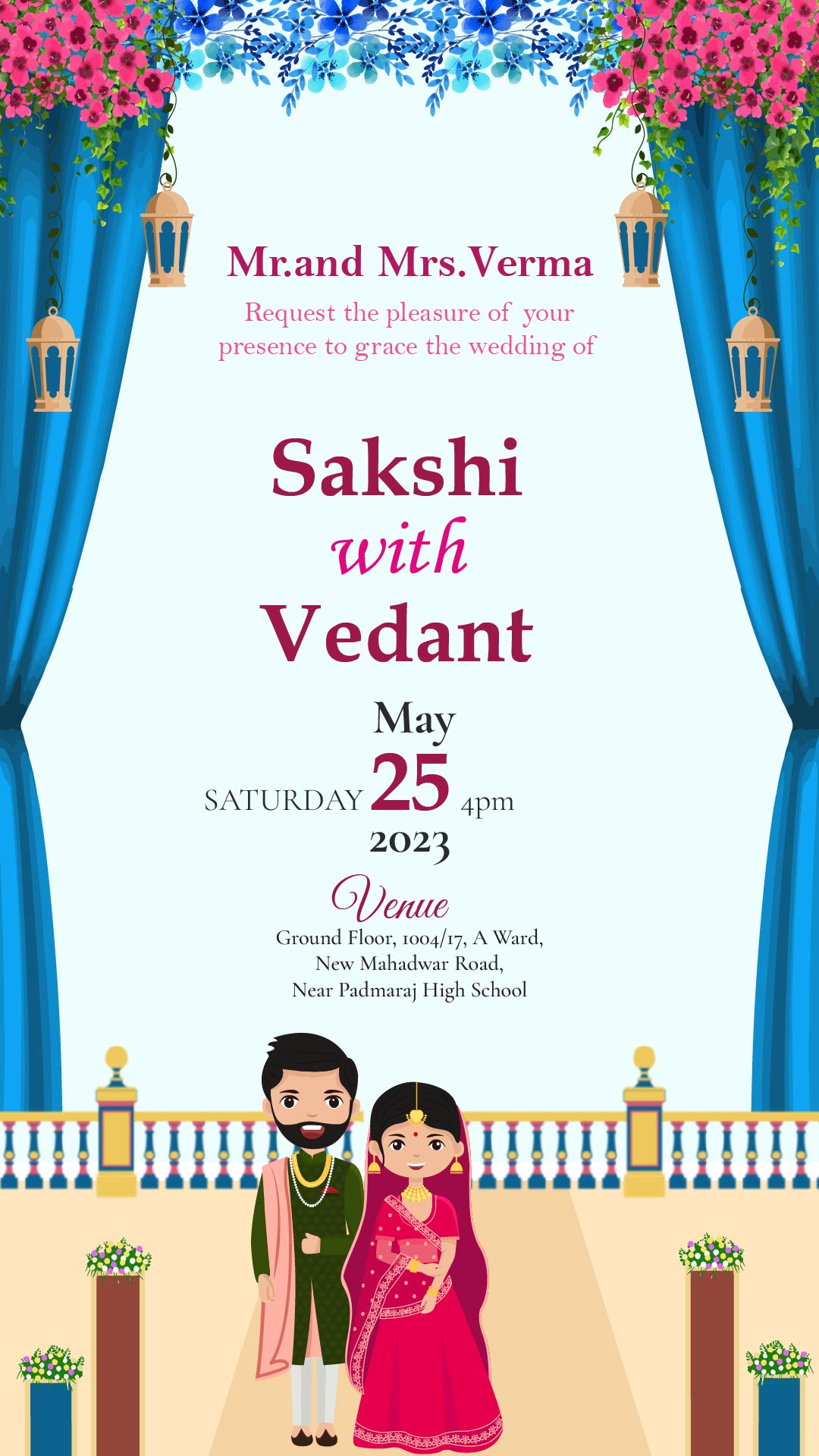 Royal Stage Wedding Invitation Card